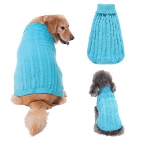 Dog Sweater Warm Pet Sweater Dog Sweaters for Small Dogs Medium Dogs Large Dogs Cute Knitted Classic Clothes Coat for Dog Puppy (Color: Blue, size: large)